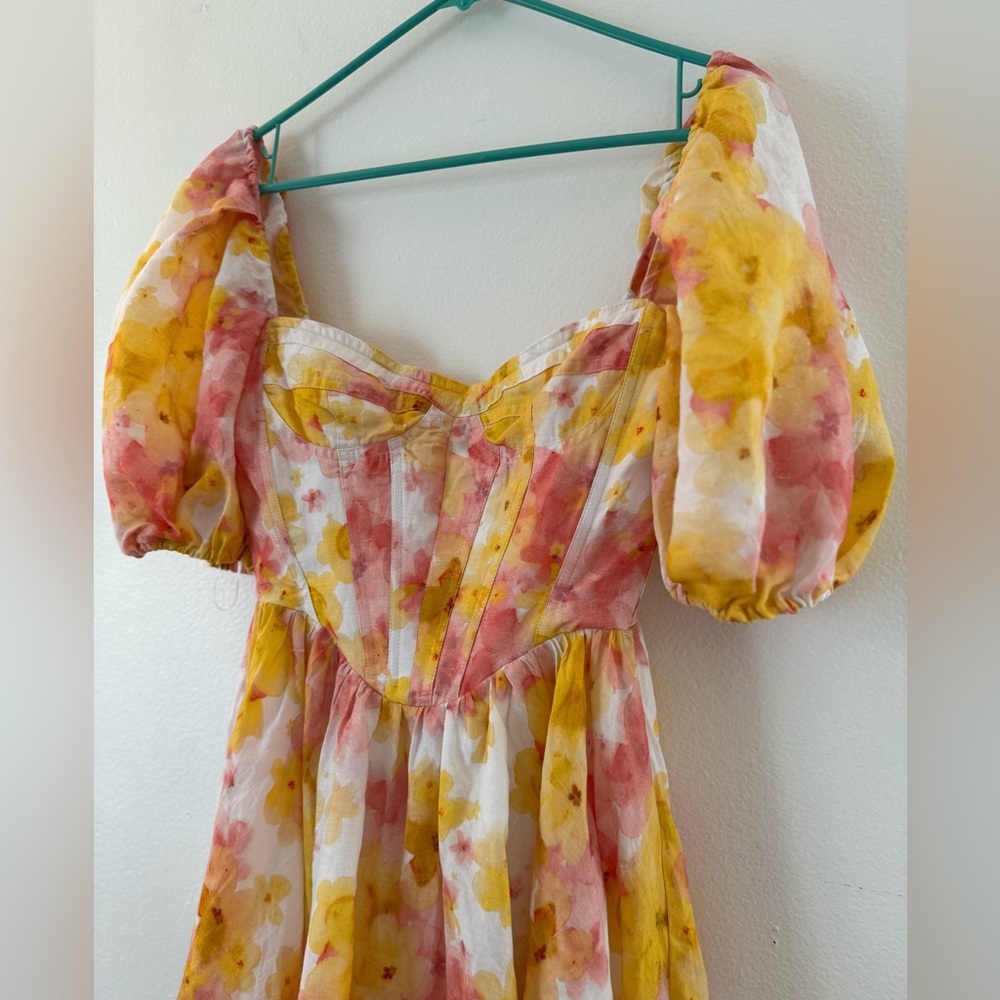 NWT Bardot Kiah Corset Mini Dress in Orange Floral XS size 2 - Picture 8 of 15